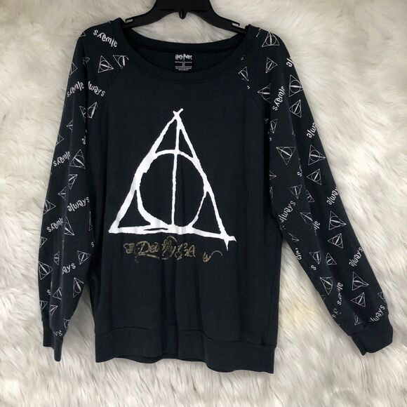 Harry Potter: The Deathly Hallows Graphic Sweatshirt, Potterhead Fans, Plus 2X - Picture 1 of 6